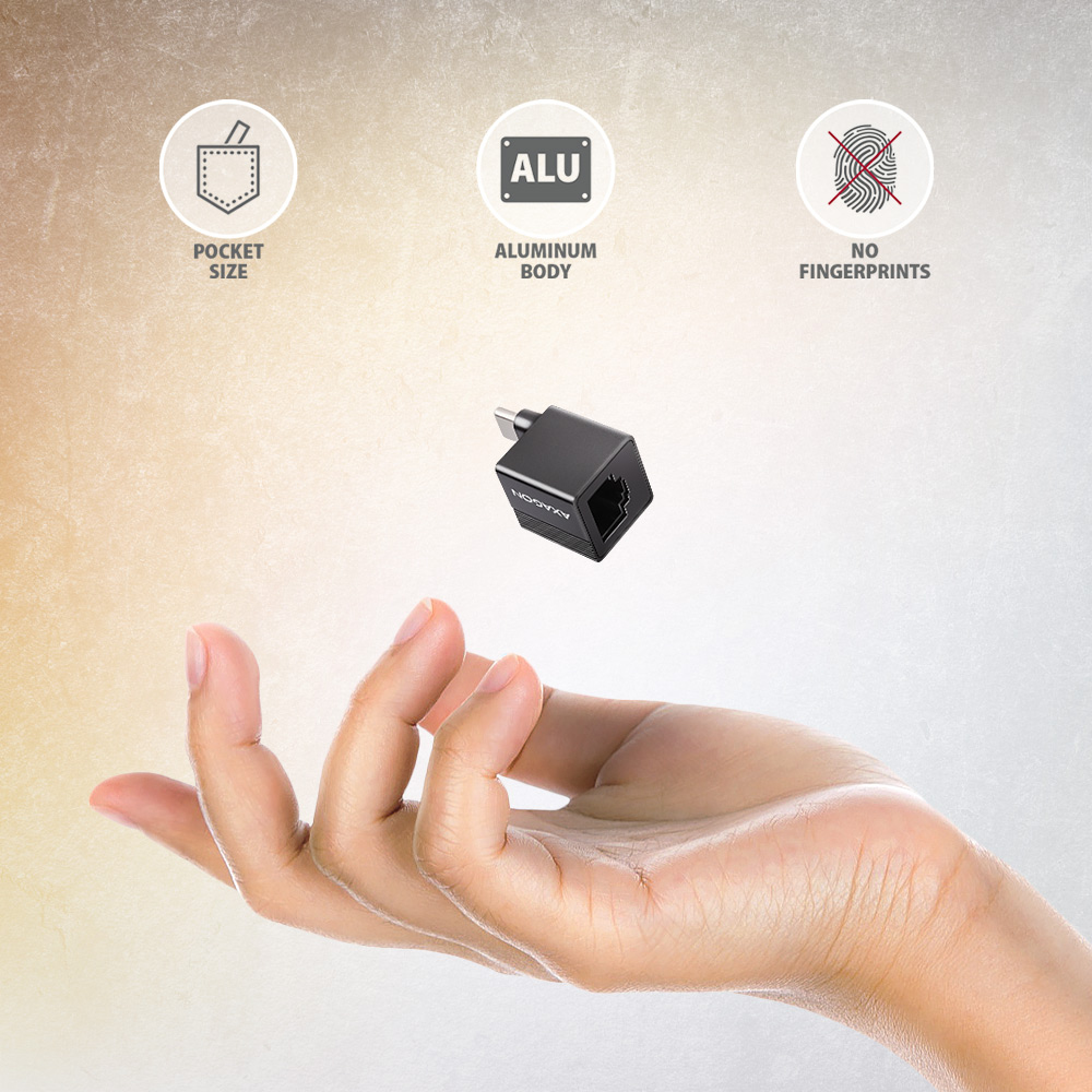 Axagon ADE-MINIC USB-C 3.2 Gen 1 Gigabit Ethernet MINI adapter - schwarz - Adapter - Digital/Daten – image 4