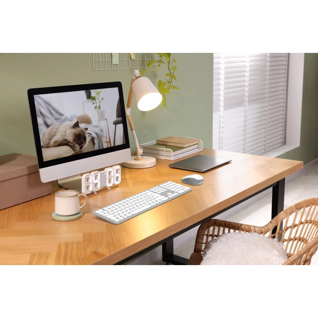 Hama WKM-550 keyboard Mouse included Home/Office RF Wireless + Bluetooth QWERTZ Swiss Grey, White – image 9