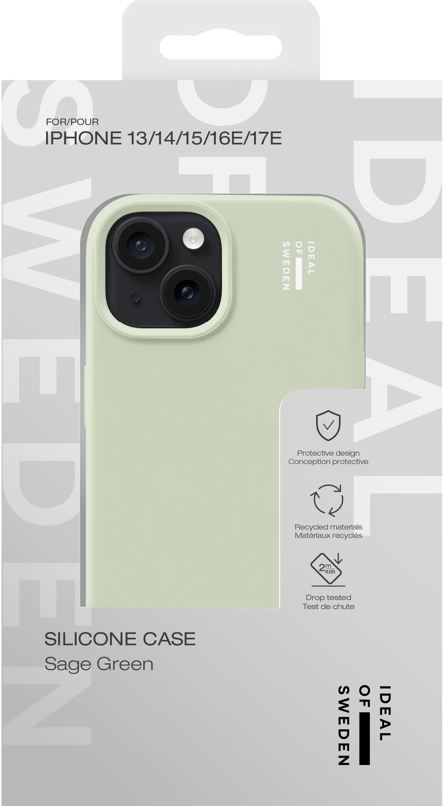 iDeal of Sweden Silicone Case iPhone 13 / 14 / 15 / 16e / 17e Sage Green – image 4