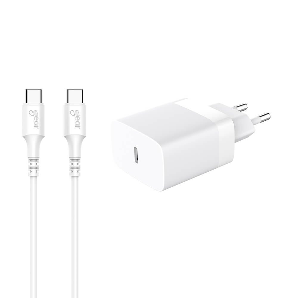 Gear Charger 220V 1xUSB-C White PD/PPS 30W +1m Cable USB-C to USB-C – image 1
