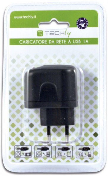 Techly Transformer Network from Italian to 2p USB 1 A Black IPW-USB-1A2P – image 2