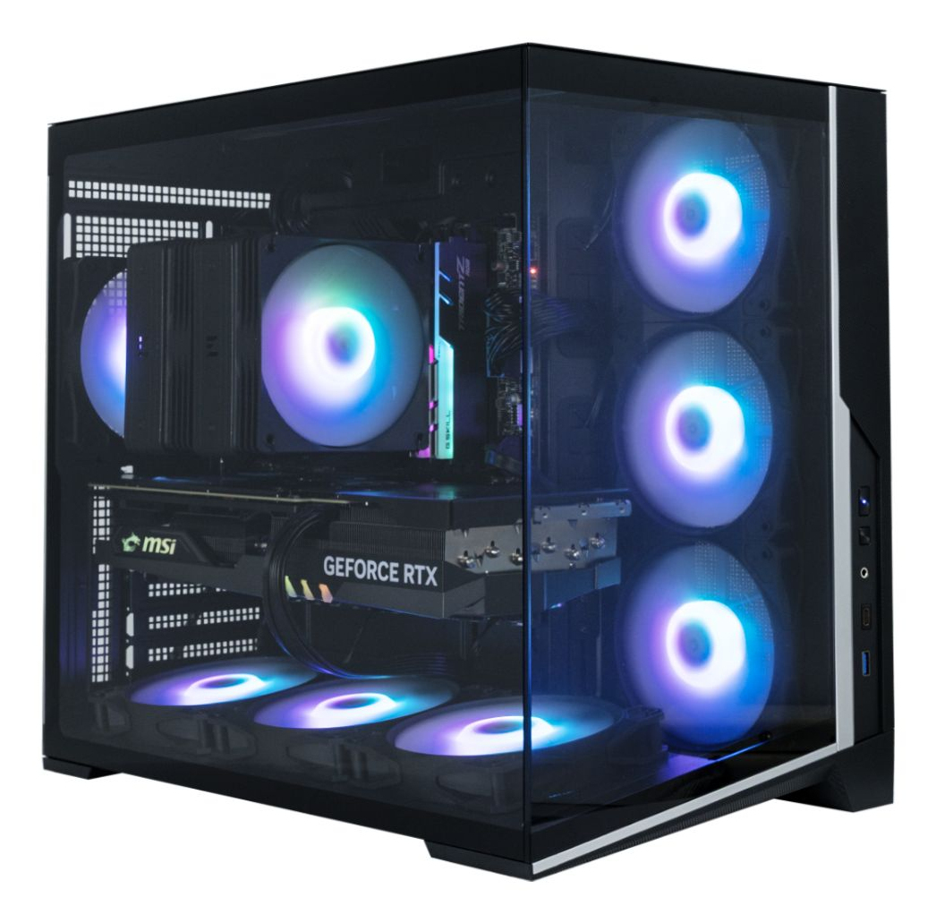 D40 Dual-Chamber Panoramic View Computer Case Mid. Tower Black