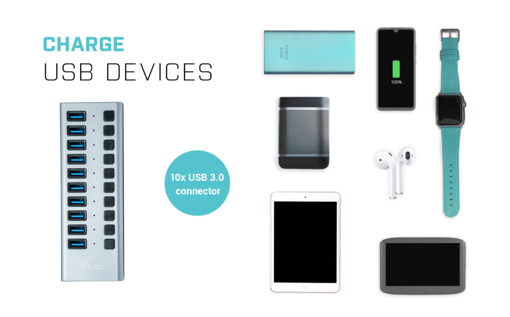 i-tec USB 3.0 Charging HUB 10 port + Power Adapter – image 6
