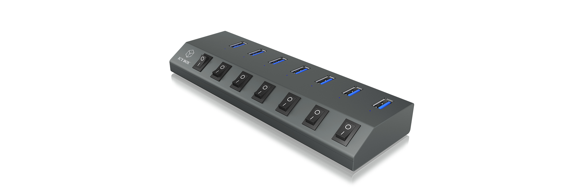 ICY BOX IB-HUB1701-U3 USB 3.2 Gen 1 (3.1 Gen 1) Type-B 5000 Mbit/s Anthracite – image 2