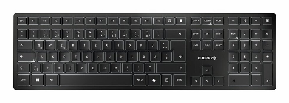 CHERRY KW 9100 SLIM keyboard Universal RF Wireless + Bluetooth QWERTY Portuguese Black, Grey