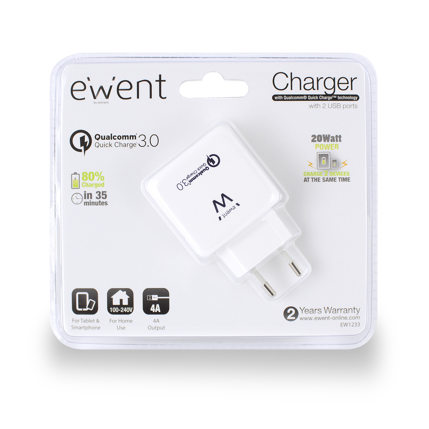 Ewent EW1233 mobile device charger Universal White AC Indoor – image 6