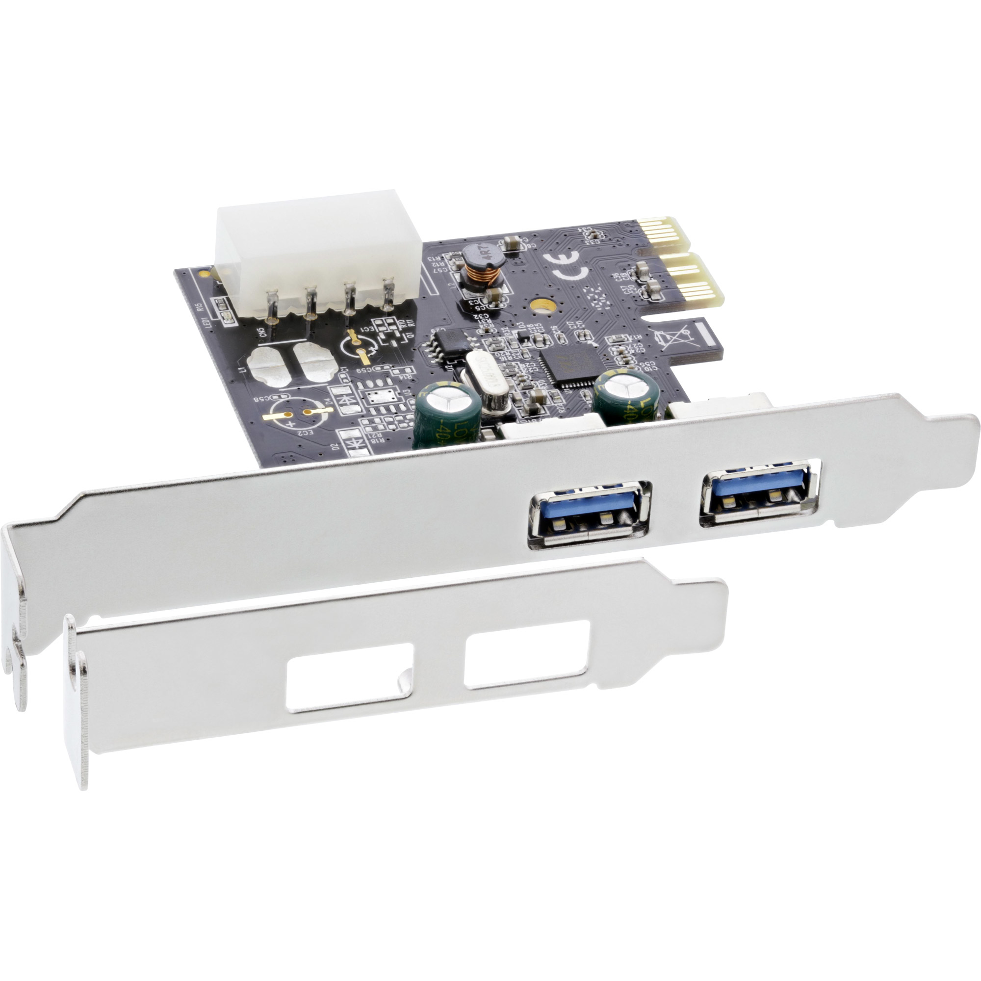 InLine USB 3.0 2 Port Host Controller PCIe with Full Size + Low Profile Bracket – image 3
