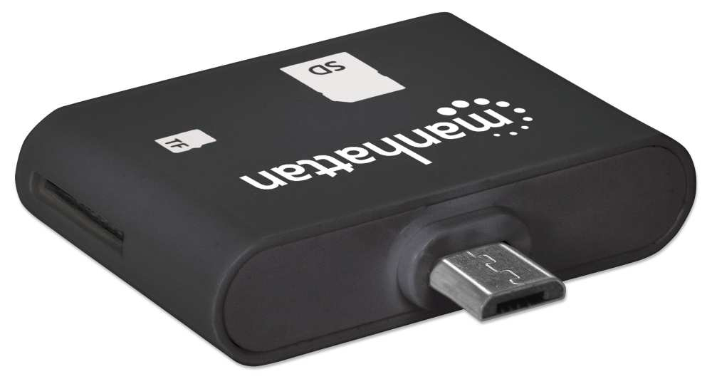 Manhattan Mobile OTG Card Reader/Writer, 24-in-1, OTG enabled Smartphone/Tablets using Micro-USB port, Black, Blister – image 2