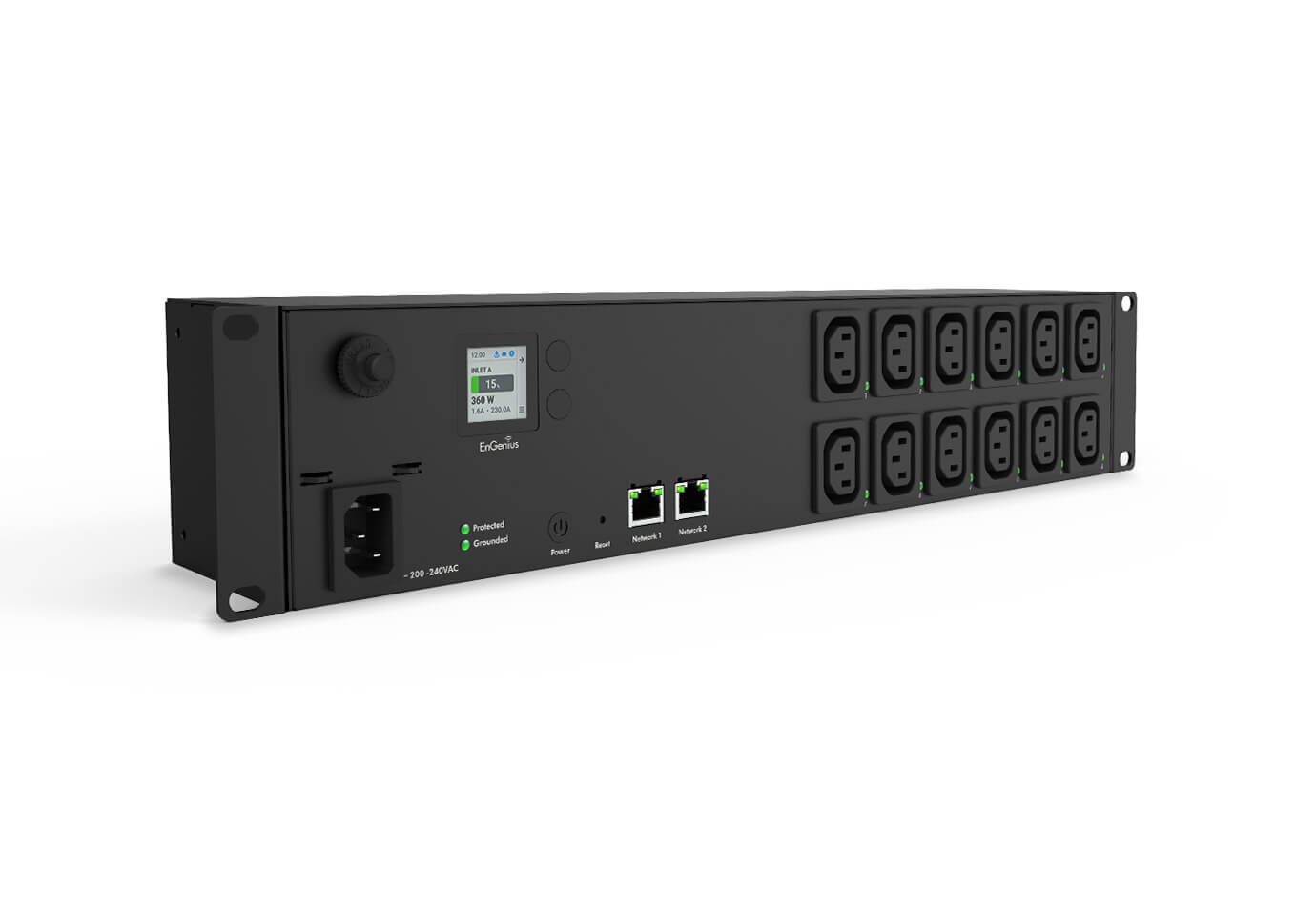 EnGenius Cloud Managed 2U 10A Smart PDU with 12 Metered Outlets – image 2