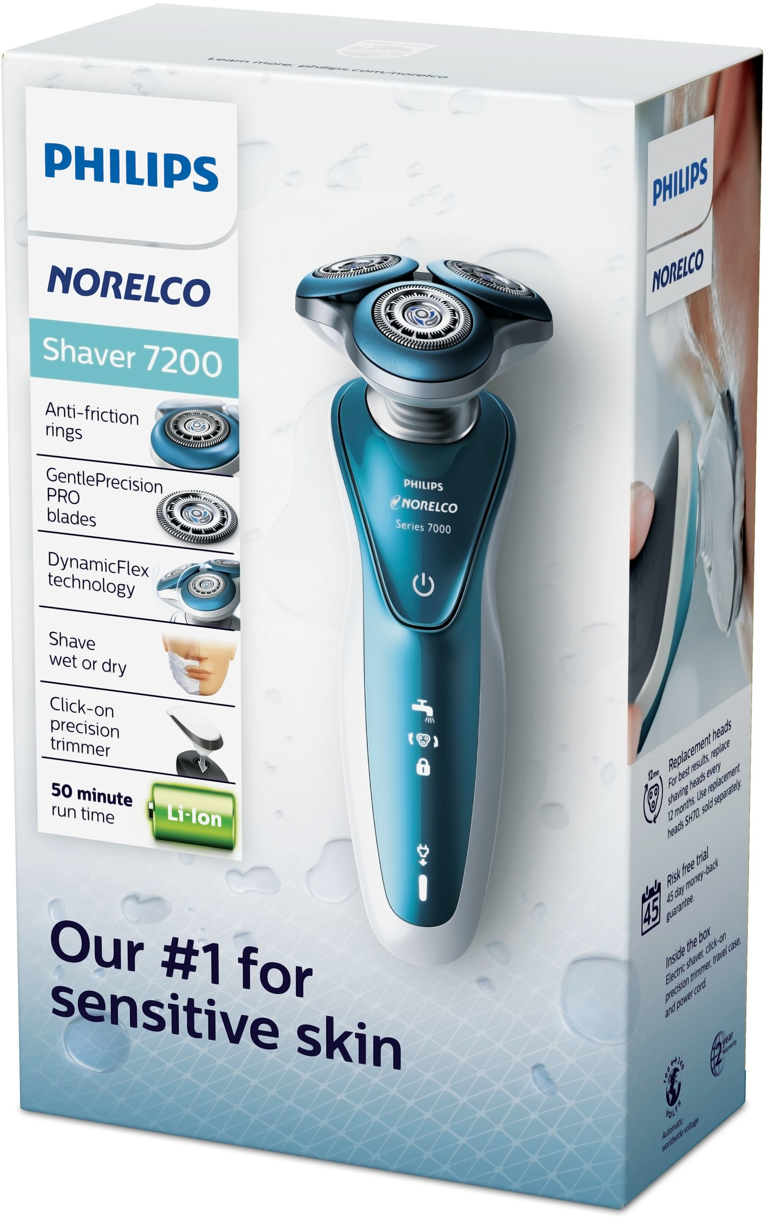 Philips S7371/83 men's shaver Rotation shaver Trimmer Black, Blue, White – image 2