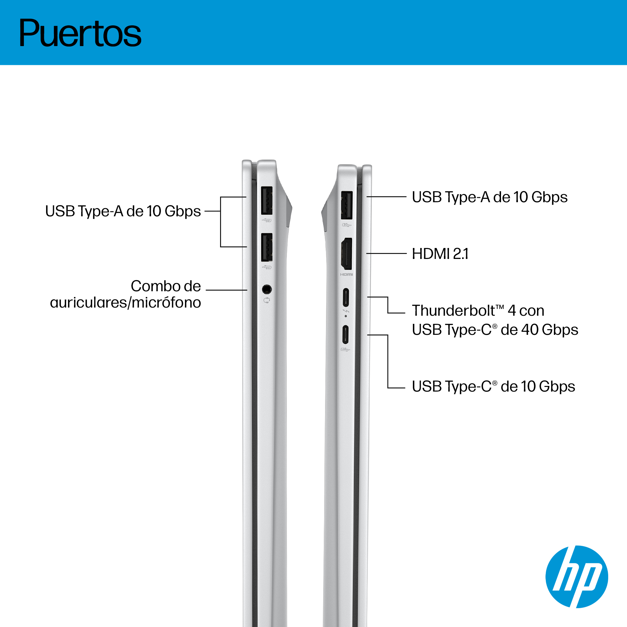 Portátil-HP OmniBook 7 NGAI 17-dc0003ns Copilot+ PC, 17,3" FHD, Intel® Core™ Ultra 258V, 32GB RAM, 1TB SSD, GeForce RTX 4050, Windows 11 Home, Plata - imagen 5