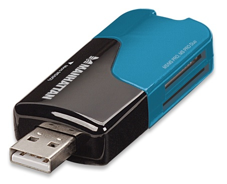 Manhattan 101707 card reader USB 2.0 Black, Blue