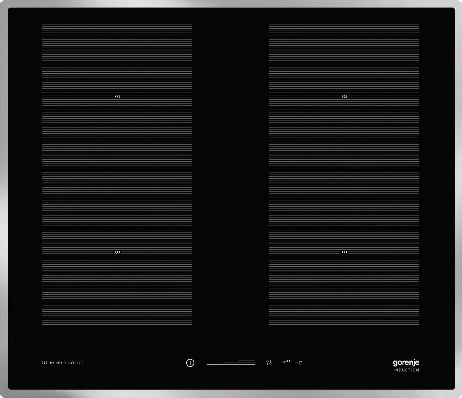 Gorenje IS656X Black, Stainless steel Built-in Zone induction hob 4 zone(s)