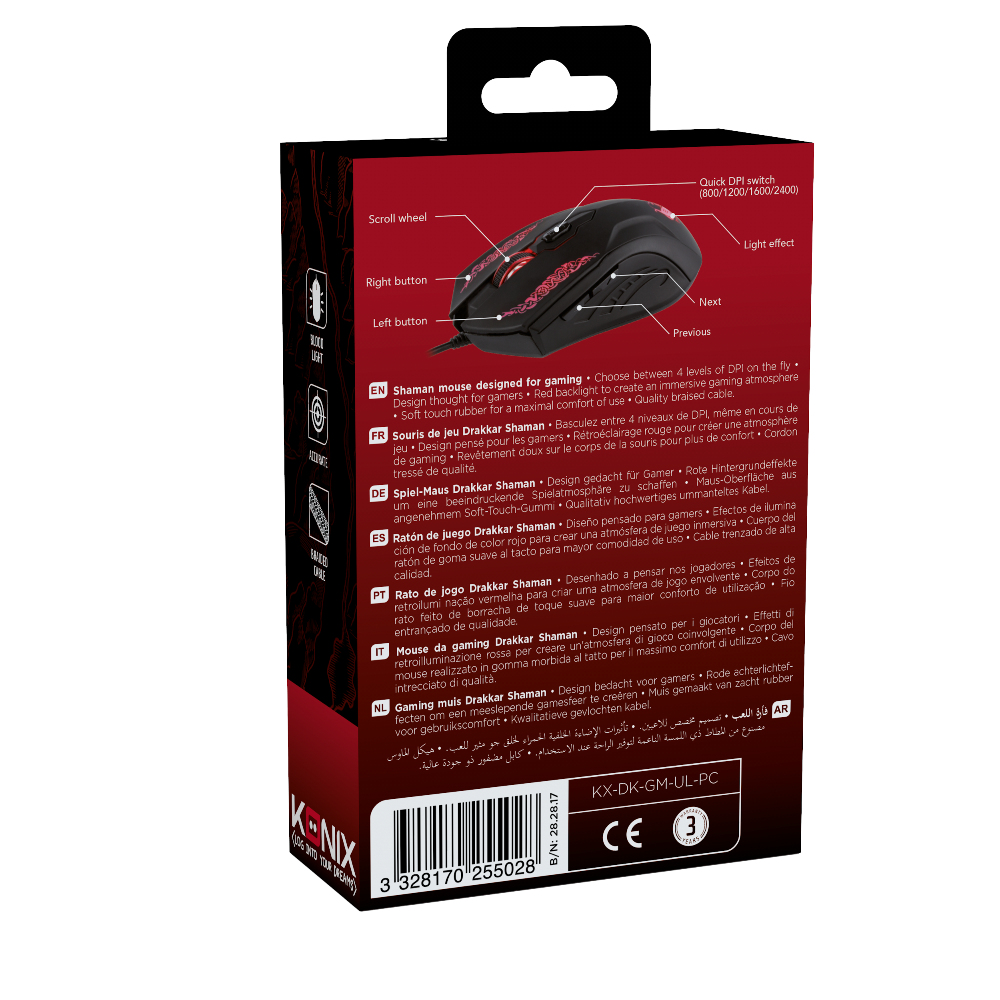 Konix Drakkar 61881192428 mouse Gaming Ambidextrous USB Type-A Optical 2000 DPI – image 4