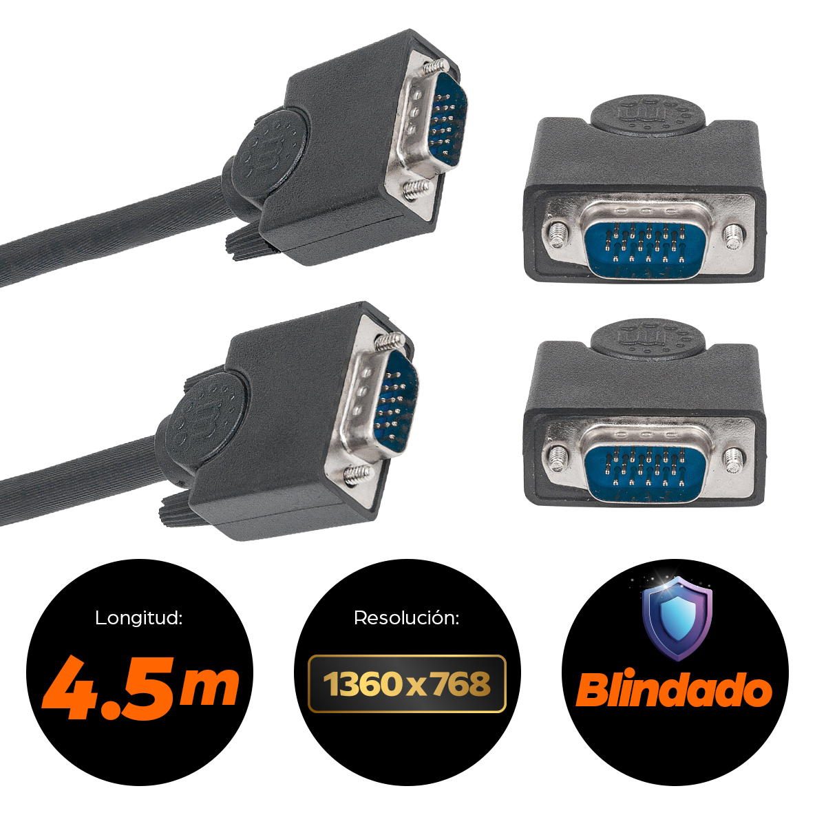 Cable de Video 4.5m VGA a VGA Manhattan 312721, Hasta 1360x768