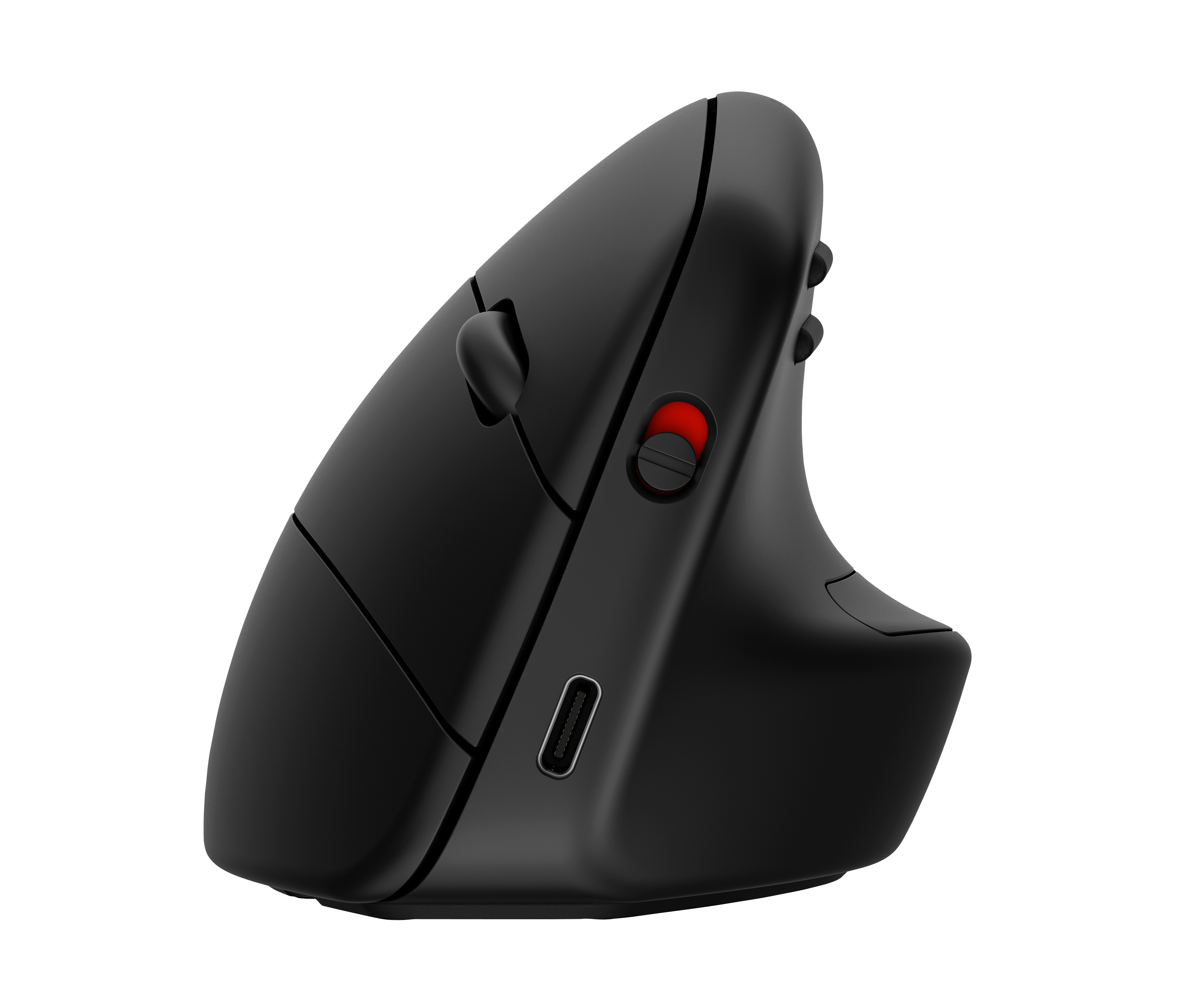 HP 925 - Vertical mouse - ergonomic - 6 buttons - wireless - Bluetooth 5.3, 2.4 GHz - USB wireless receiver - black - 100% paper-based packaging