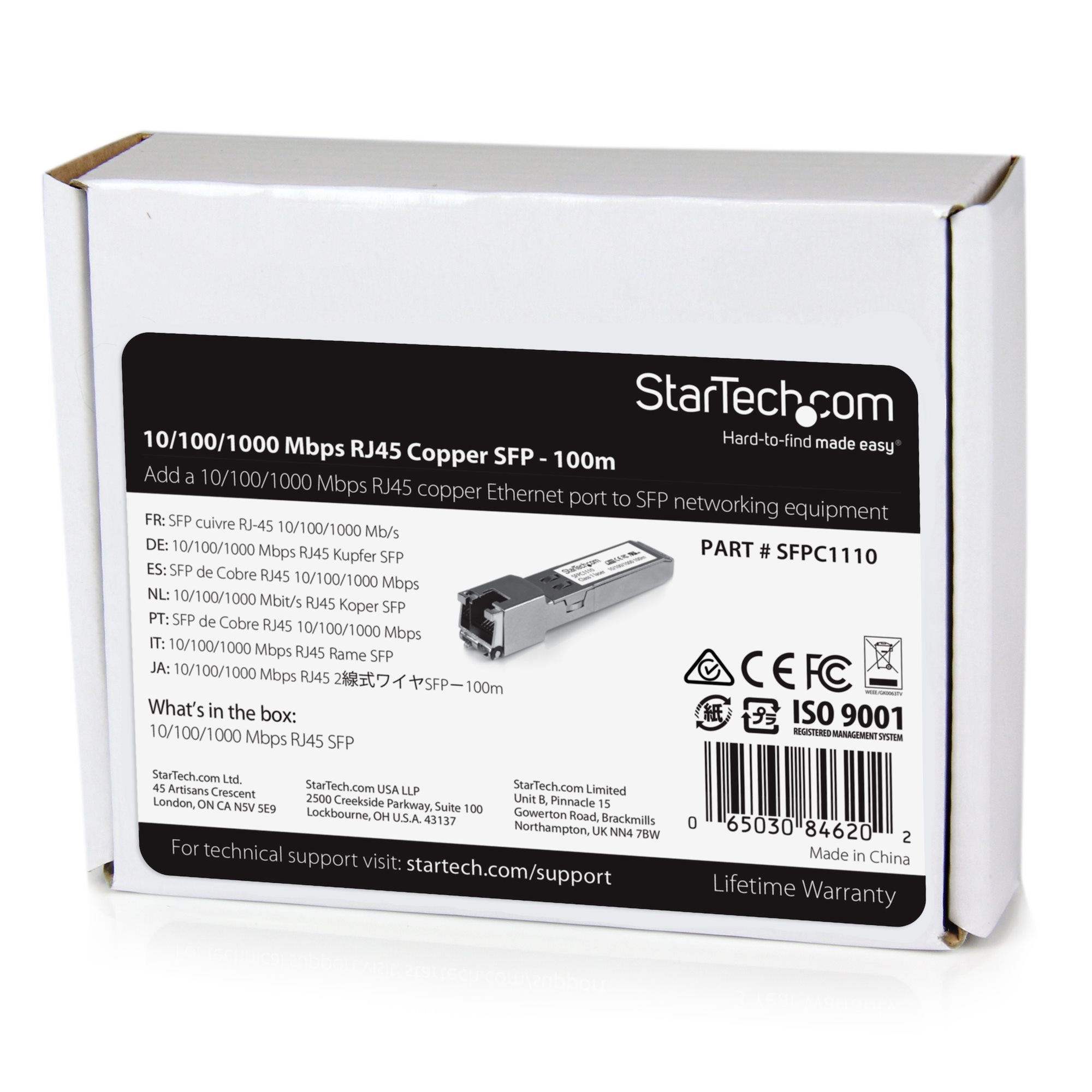 StarTech.com Cisco SFP-GE-T Compatible SFP Module - 1000BASE-T - SFP to RJ45 Cat6/Cat5e - 10/100/1000 Mbps - RJ-45 100m - Cisco IE3400, IE3300, IE3200 – image 5