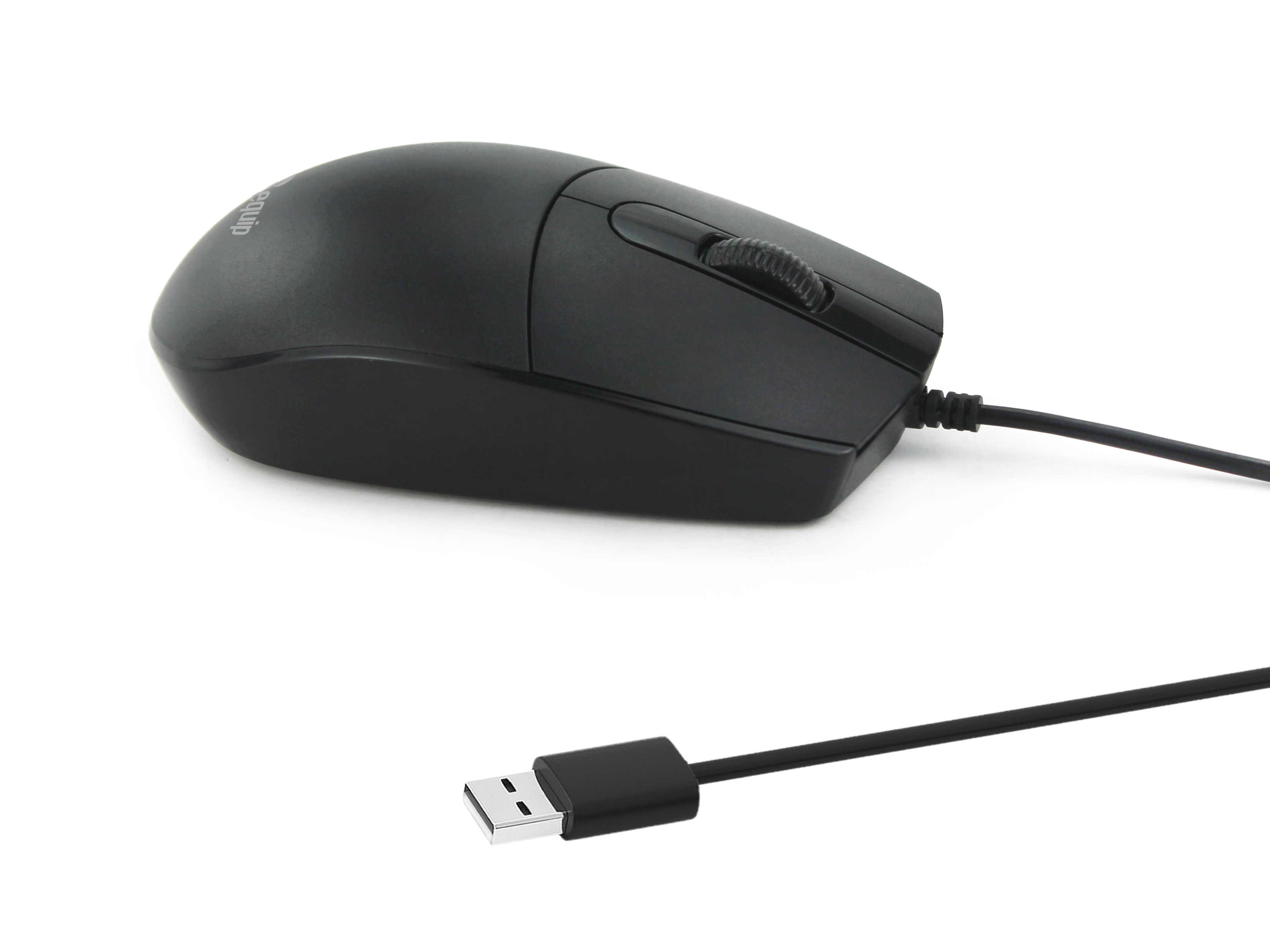 Equip Silent-Maus USB-A Stecker            L+R 1.50m schwarz