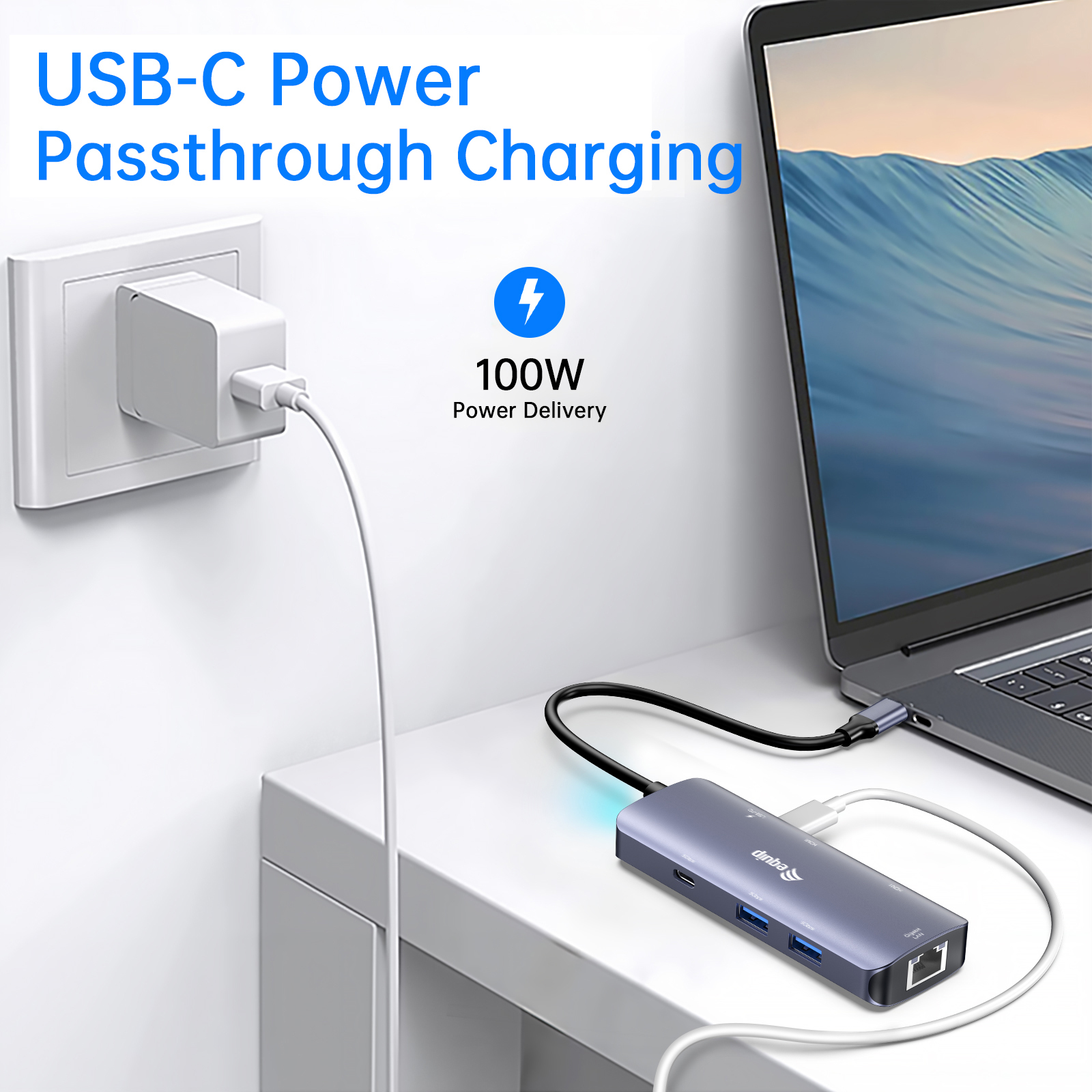 Equip USB-C 7-in-1 MST Multifunctional Adapter, Dual HDMI 4K/30Hz, Gigabit Ethernet – image 3