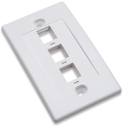 Tapa para Caja de Pared Intellinet 163309, 3 Puertos Keystone, Color Blanco