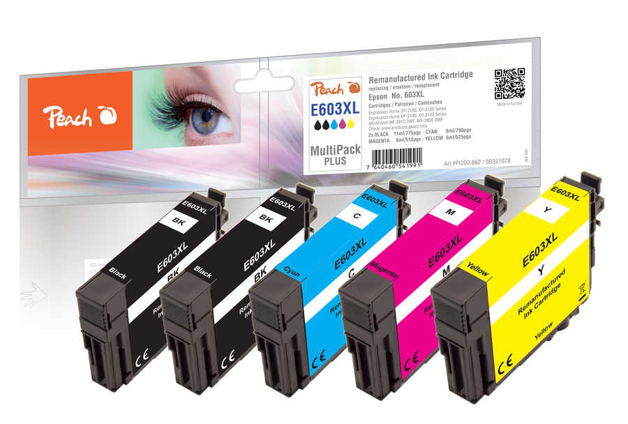Peach PI200-862 ink cartridge 5 pc(s) Compatible High (XL) Yield Black, Cyan, Magenta, Yellow