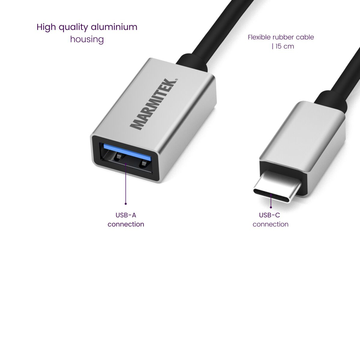 Marmitek Connect USB C to USB-A - USB-C to USB-A adapter – image 6