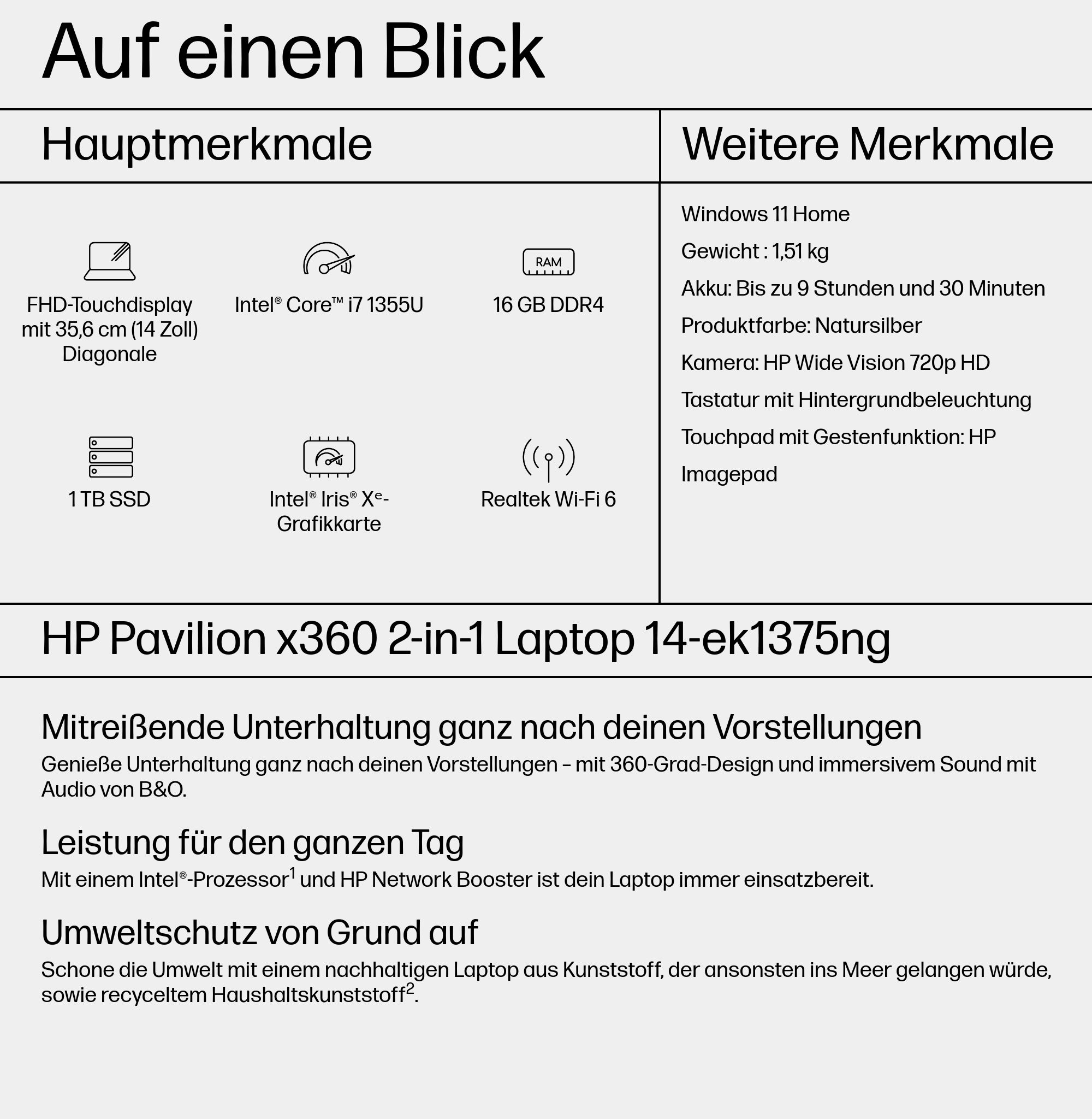 Pavilion x360 2-in-1 Laptop 14-ek1375ng