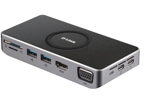 D-Link DUB-M820 interface hub USB Type-C 5000 Mbit/s Black, Metallic
