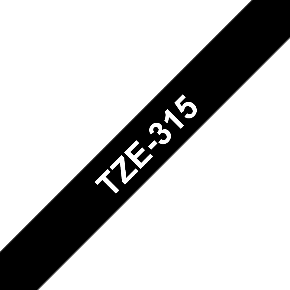 Cinta Brother Tze315 Texto Blanco Sobre Fondo Negro 6Mm X 8Mts. - TZE315