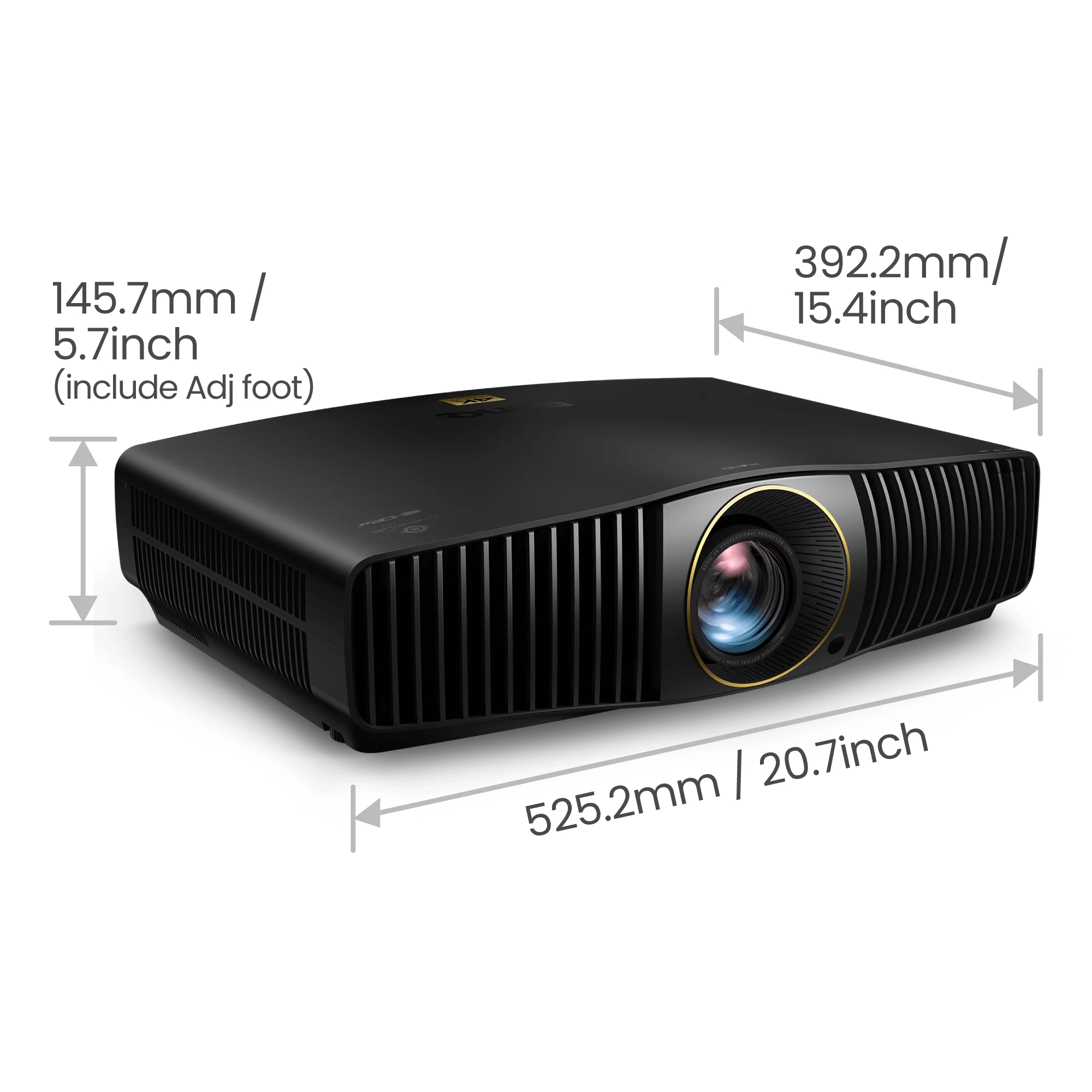 BenQ W5850 Standard throw projector 2600 ANSI lumens DLP UHD 4K (3840x2160) 3D Black – image 3