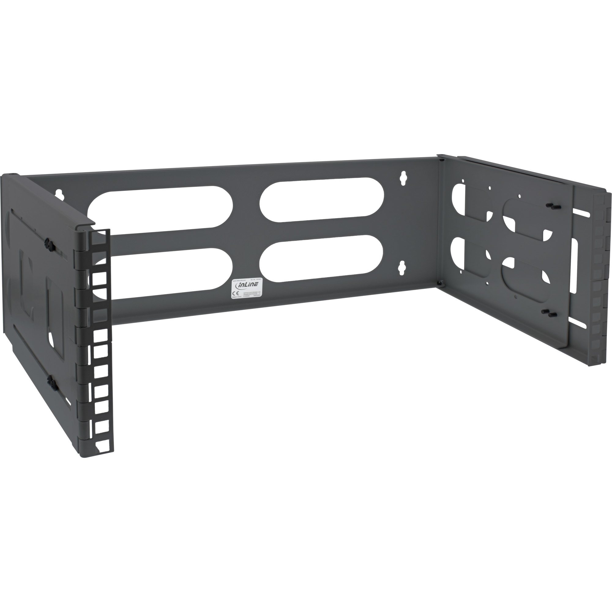 InLine 19" foldable rack, 4U, 24-40cm depth, black