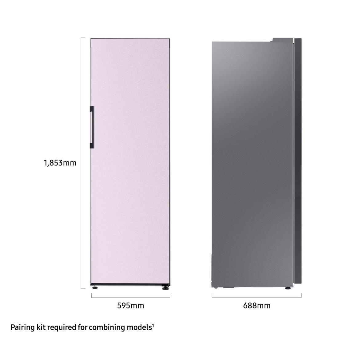 Samsung Bespoke RR39A74A3CL/EU Tall One Door Fridge with SpaceMax™ Technology - Cotta Lavender – image 3