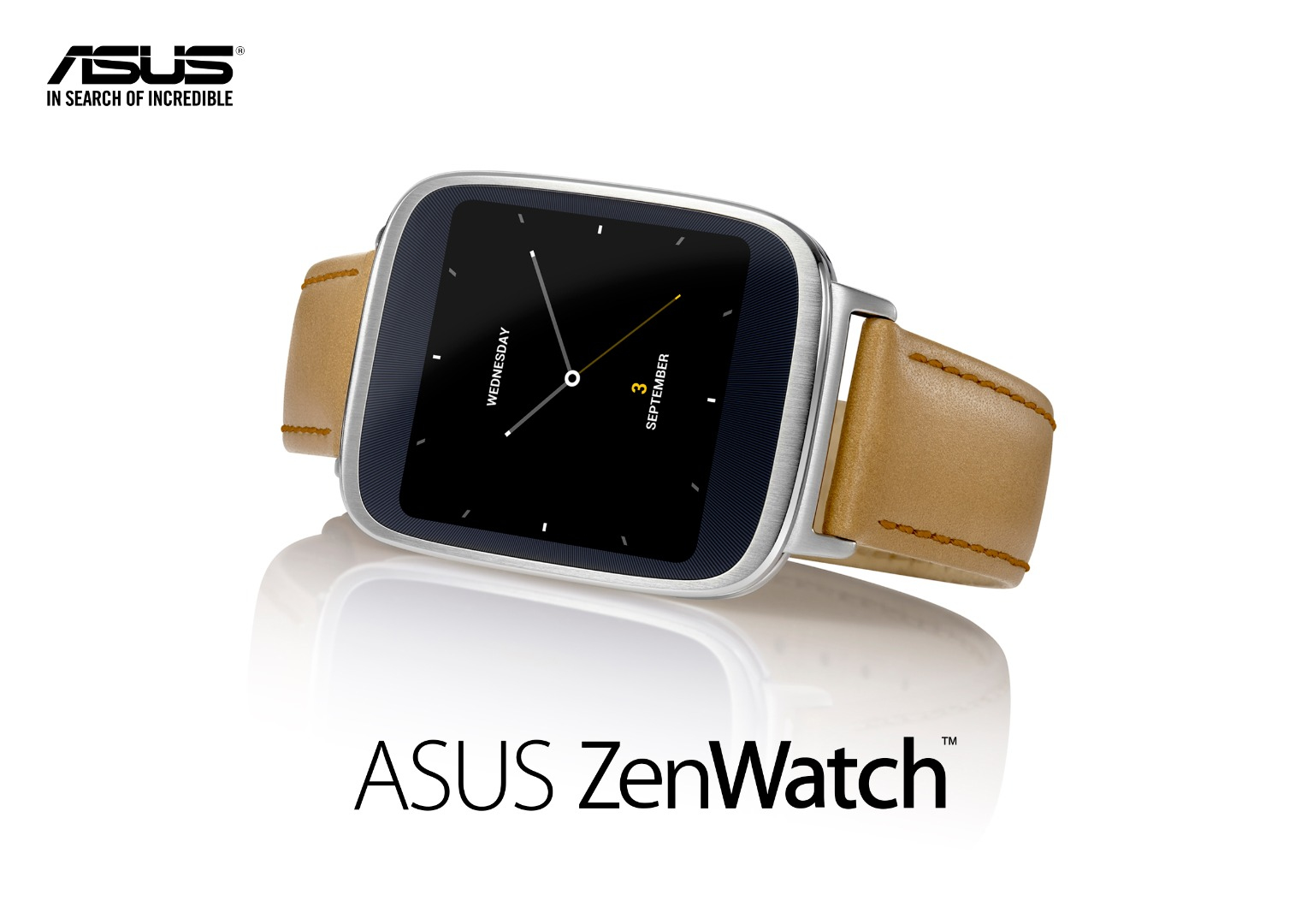ASUS ZenWatch 4.14 cm (1.63") AMOLED 40 mm Digital 320 x 320 pixels Touchscreen Black, Brown, Stainless steel – image 2