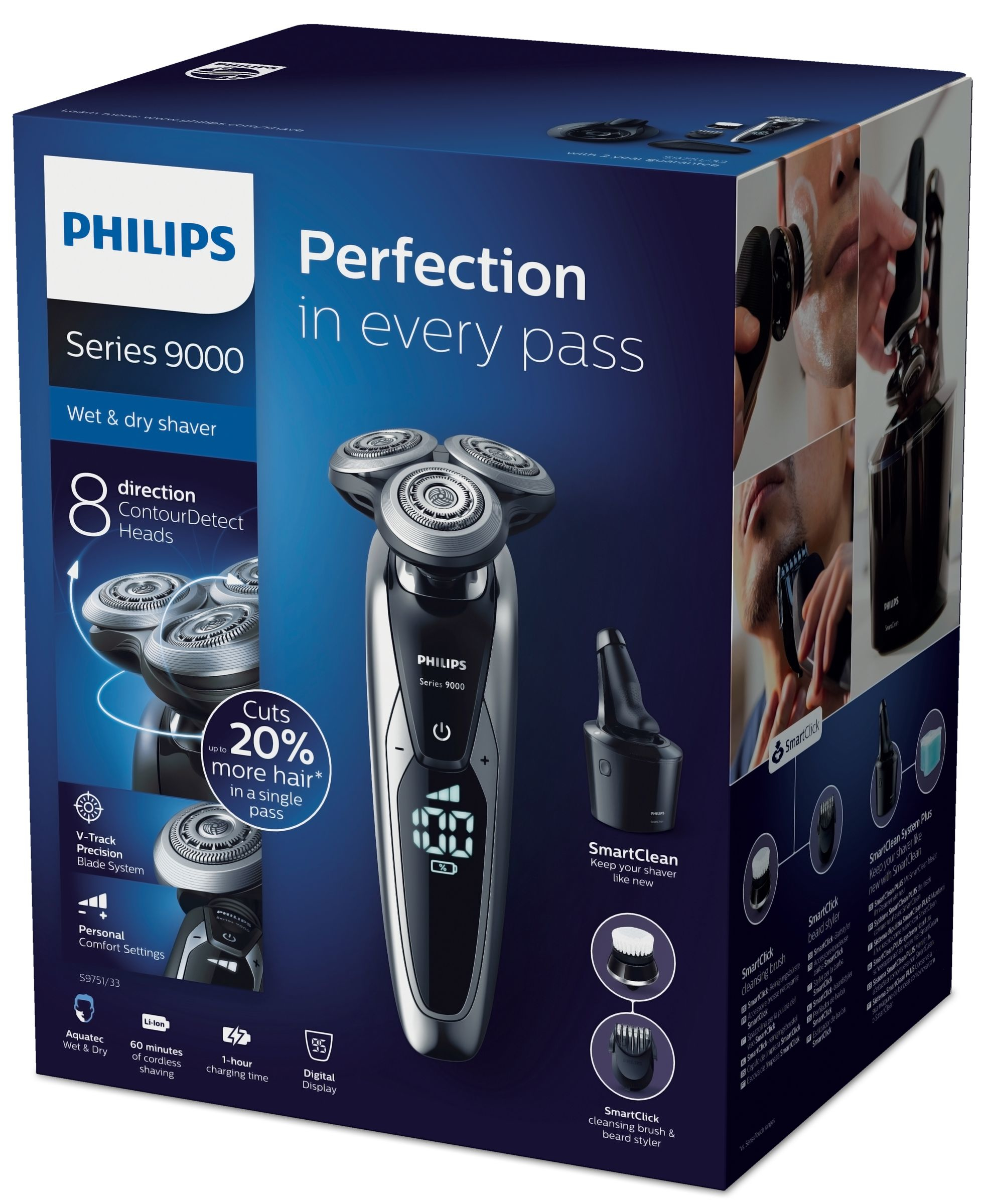 Philips SHAVER Series 9000 S9751/33 men's shaver Rotation shaver Trimmer Black, Grey – image 2