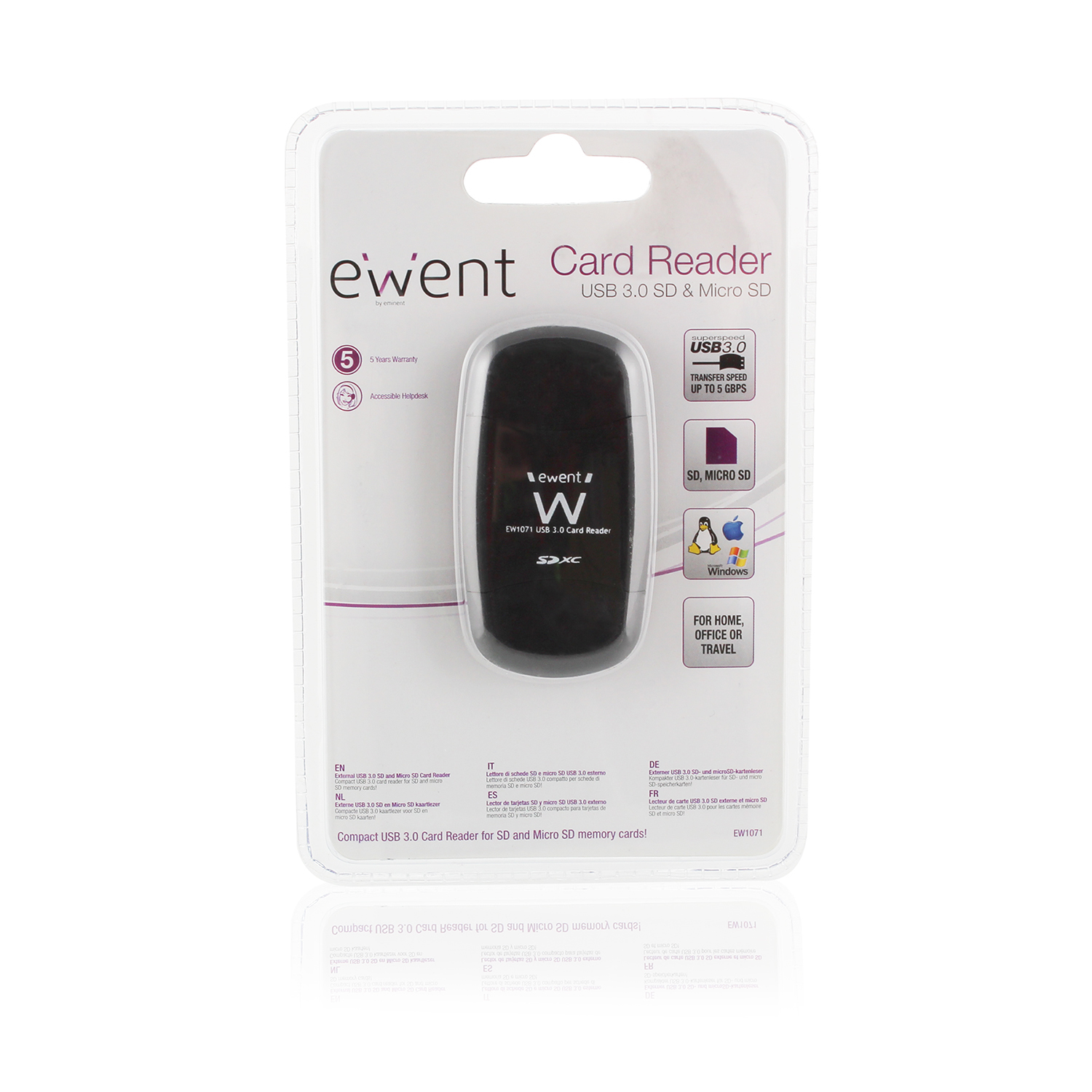 Ewent EW1071 card reader USB 3.2 Gen 1 (3.1 Gen 1) Black – image 4