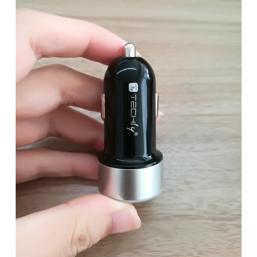 Techly IUSB2-CAR-ADP482 mobile device charger Universal Black, Silver Cigar lighter Auto – image 4