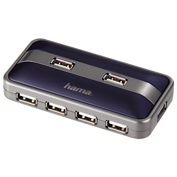 Hama USB 2.0 Hub 1:7, blue/anthracite