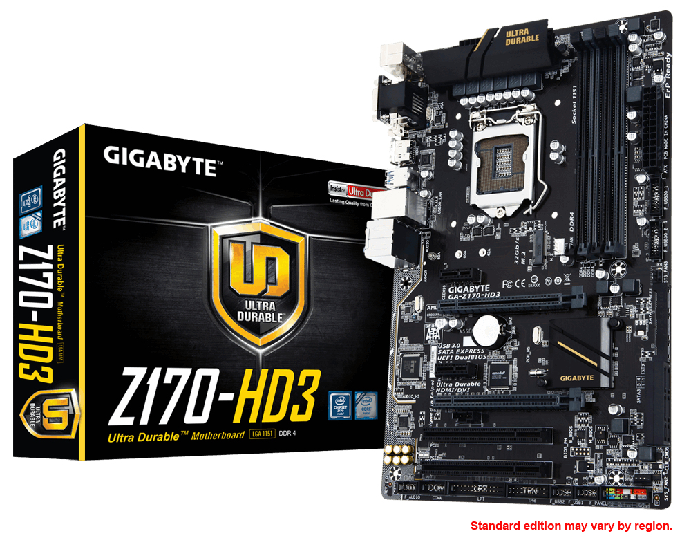 GIGABYTE GA-Z170-HD3 motherboard Intel® Z170 ATX – image 1