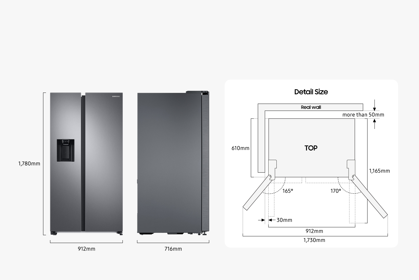 Samsung RS68CG883DS9EU side-by-side refrigerator Freestanding – image 3