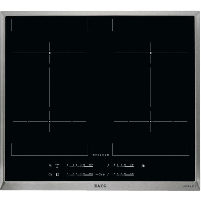 AEG HKE64459XB Black, Stainless steel Built-in Zone induction hob 4 zone(s)
