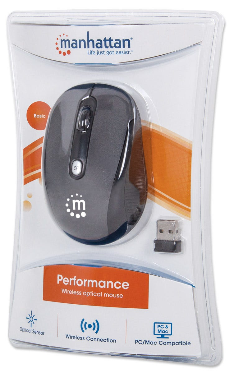 Manhattan Performance Wireless Mouse, Black, Adjustable DPI (1000, 1500 or 2000dpi) – image 9