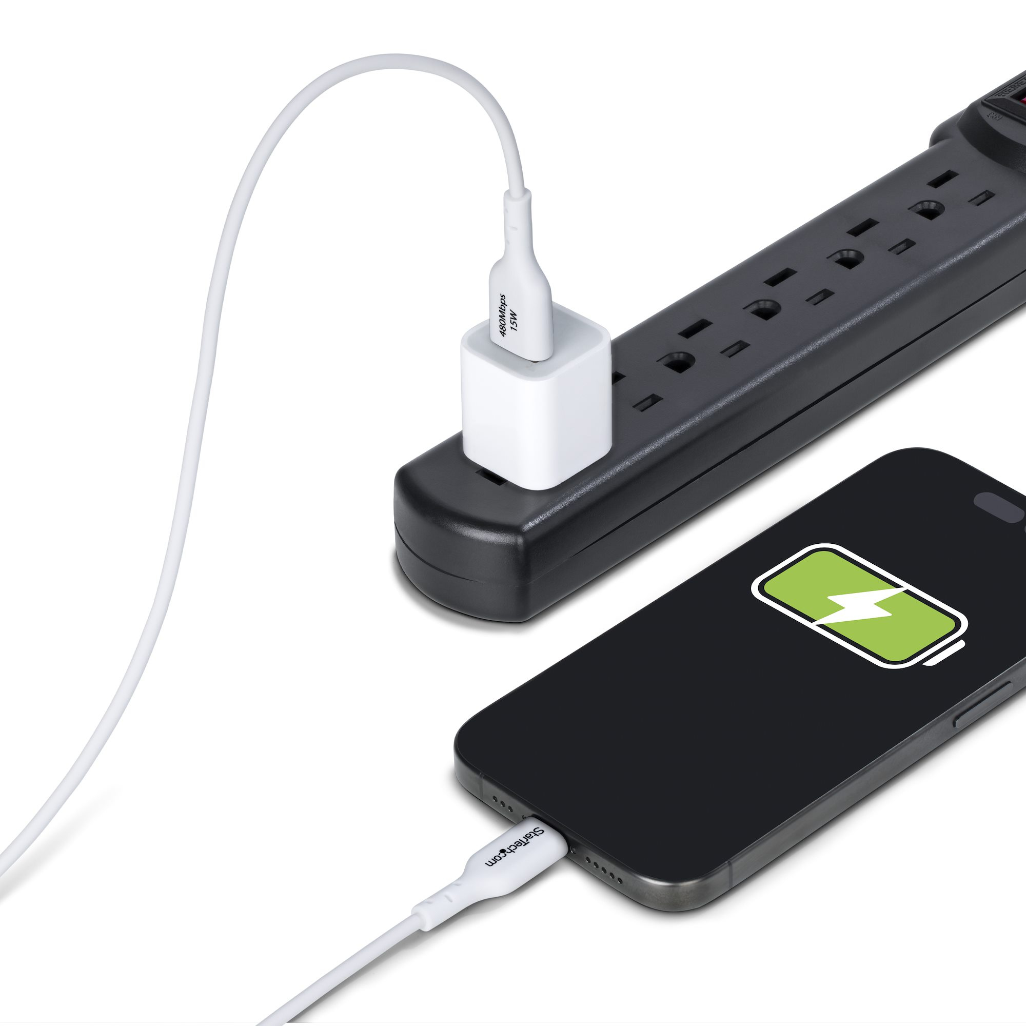 صورة StarTech.com USB2AC6FWHE USB 2.0 A إلى C كابل 6 أقدام أبيض