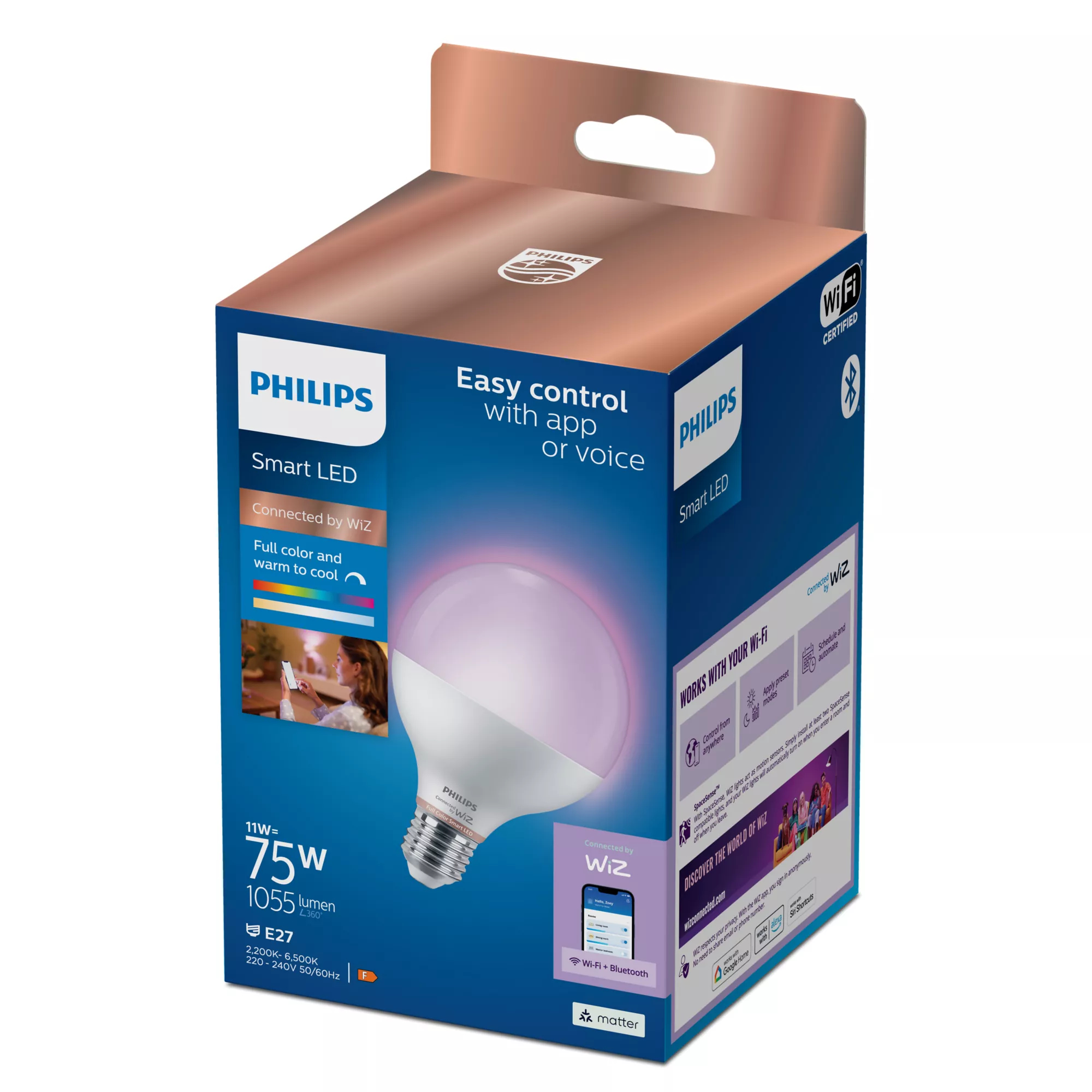 Philips by Signify Philips Smart LED RGB G95 Bulb, E27 Base, 1055 lm – image 2