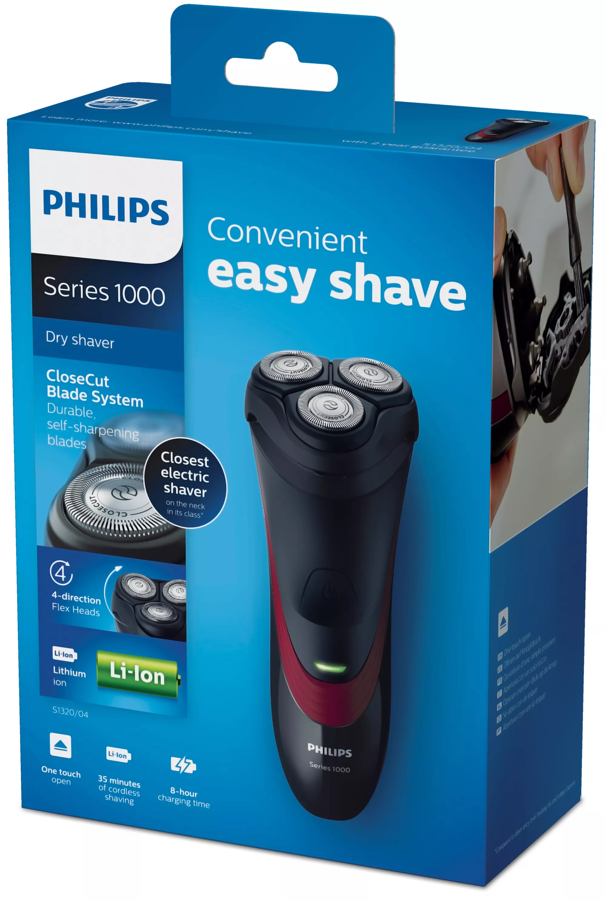 Philips 1000 series dry electric shaver with cleaning brush S1320/04 – image 2