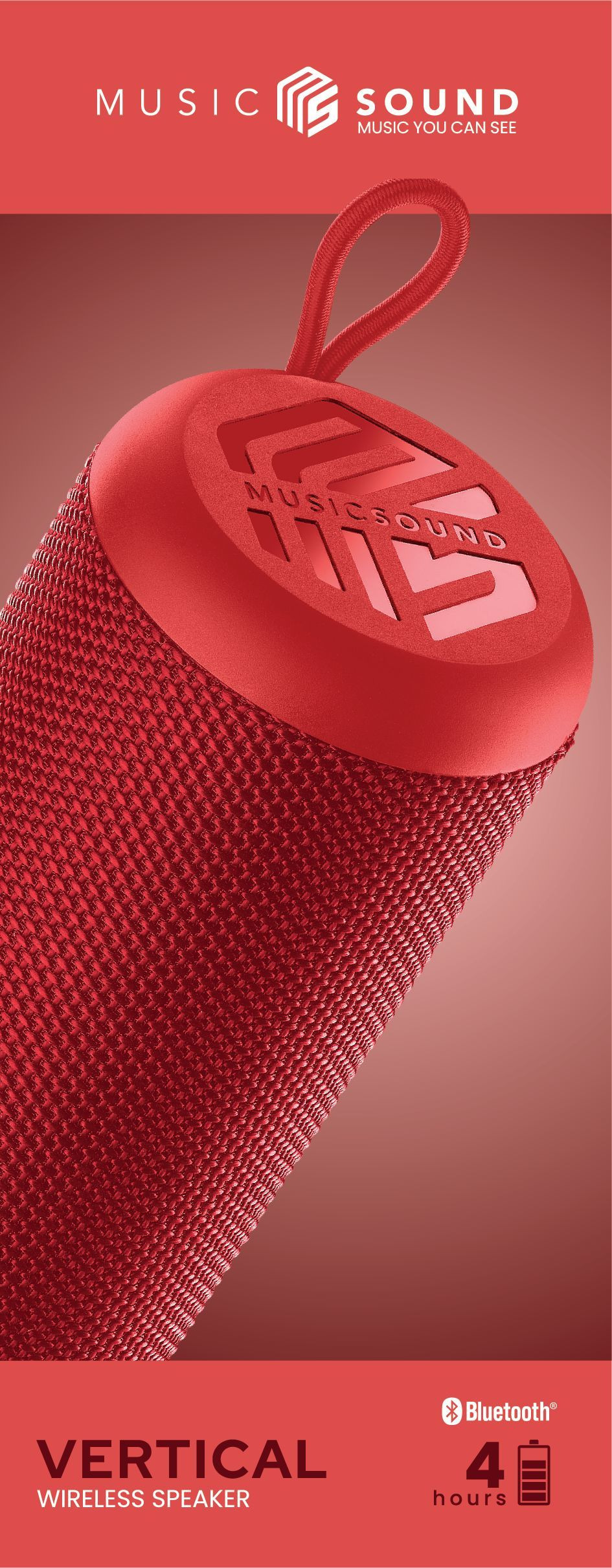 Music Sound BLUETOOTH SPEAKER MS VERTICAL RED – image 8
