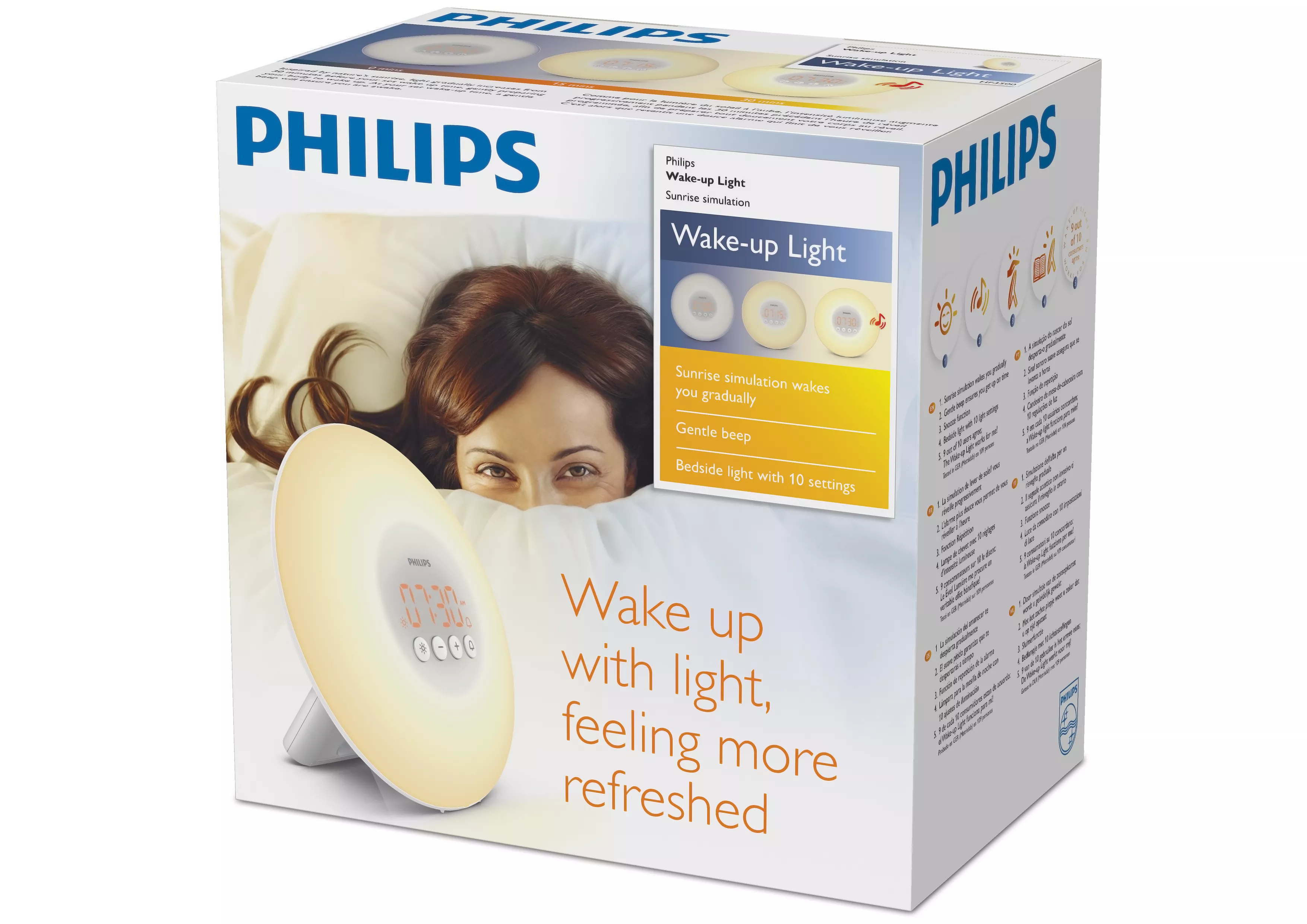 صورة فيليبس HF3500/01 ضوء الاستيقاظ LED أصفر 7.5 واط 200 لوكس