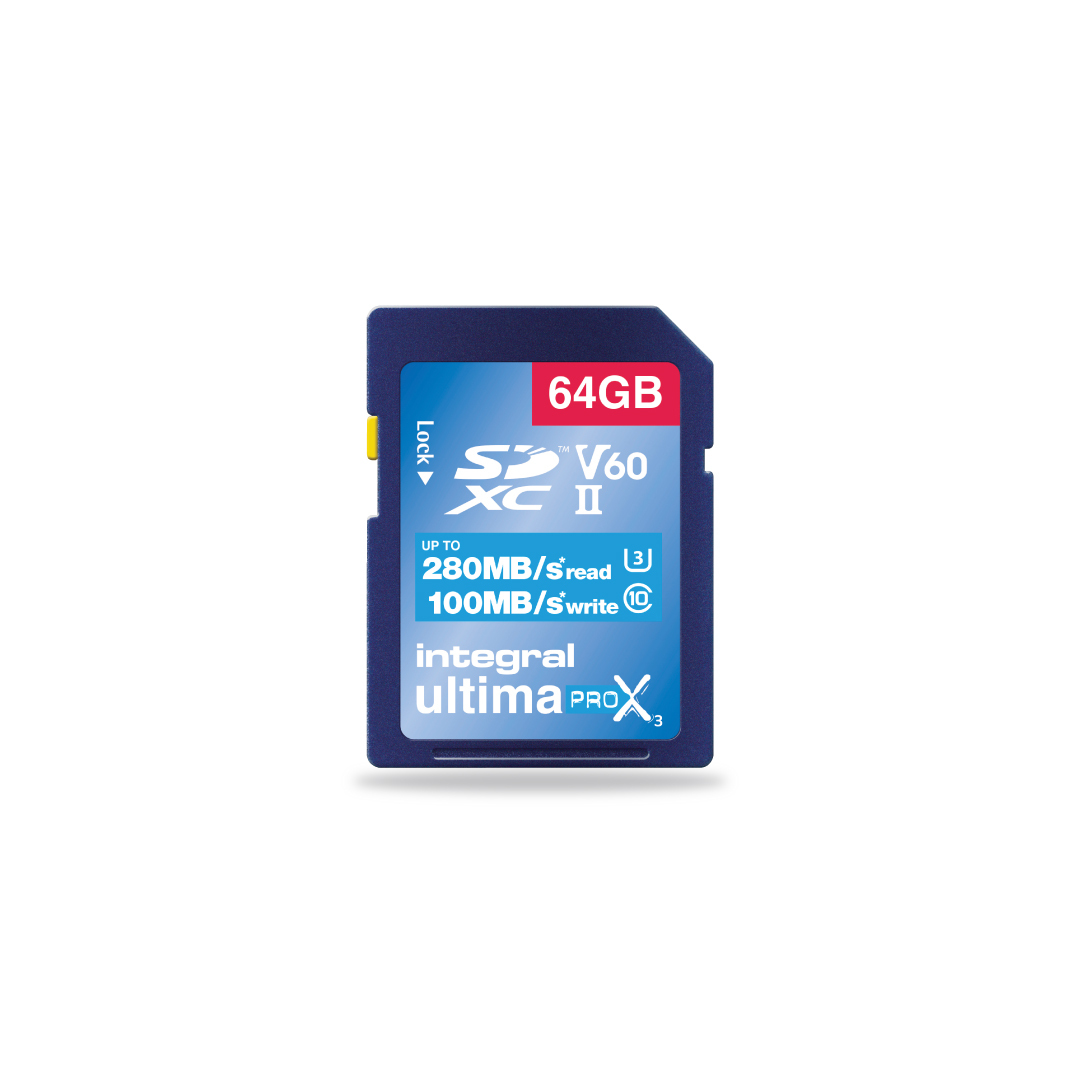 Integral 64GB SDXC UHS-II U3 CL10 V60 UP TO R-280 W-100 MBS – image 2