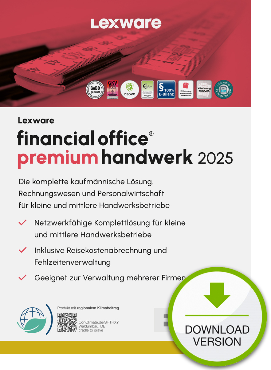 Lexware financial office premium handwerk 2025 "unbegrenzte Laufzeit" Download Contabilità