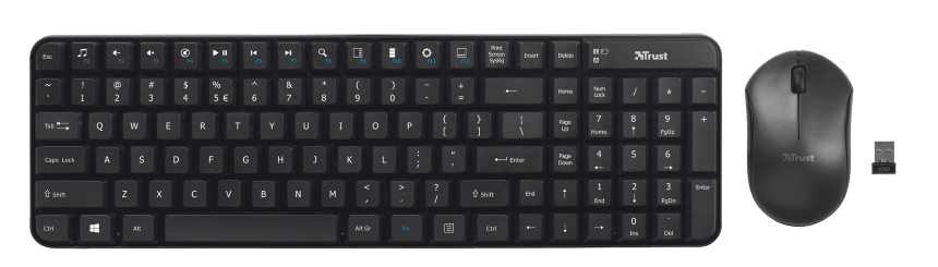 Trust 20036 keyboard Mouse included Home RF Wireless QWERTY Spanish Black – image 4