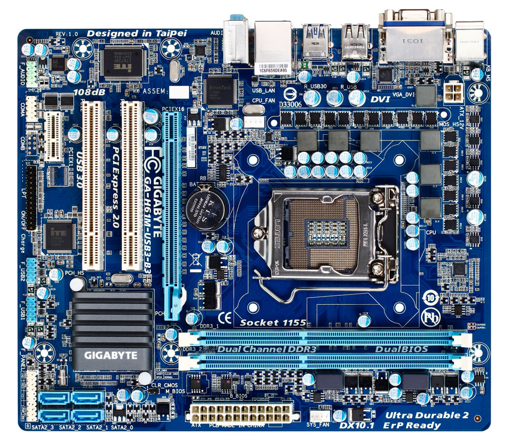 GIGABYTE GA-H61M-USB3-B3 motherboard Intel® H61 LGA 1155 (Socket H2) micro ATX